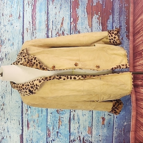 AUTUNNO ITALY reverseable sheepskin shearling mouton fur coat size L - Picture 5 of 9